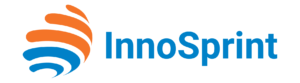 InnoSprintin logo, jossa sinistä ja oranssia.