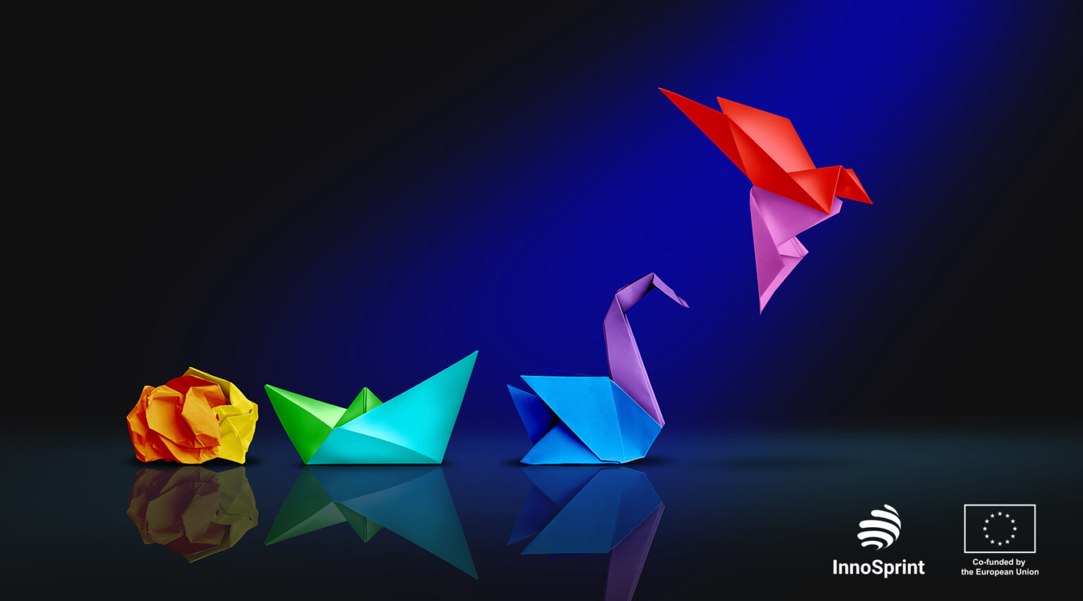Paper birds going to fly